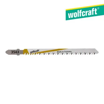 Zdjęcie produktu dla wolfcraft GmbH 3543000, Ostrze wyrzynarki, Płyta wiórowa, MDF, Miękkie drewno, Stal wysokowęglowa (HCS), 9 cm, 2,8 mm, 6,5 cm