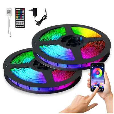 Zdjęcie produktu dla LED IGRIS SET 20m Taśma LED RGB Kolorowa SMART HOME Aplikacja Miganie w Rytm Muzyki PILOT