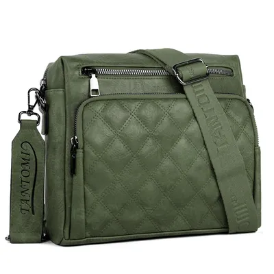 Produktbild von Umhängetasche Damen mittelgroß, Crossbody Bag Damen, Mit 6 RFID- Kartenfächern, handtaschen mit Verstellbar Abnehmbar Breiter Gurt