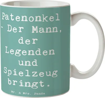 Produktbild von Mr. & Mrs. Panda Kaffeetasse Spruch Patenonkel Geschenk - Meeresbrise - schöne tasse, Familienmitglieder, einzigartige Designs, Patengeschenke, Patenschaft, Familie, Pott
