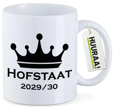 Produktbild von Huuraa Kaffeetasse Hofstaat 2029/30 Krone Schützenfest 330ml Weiß Keramik Kaffeebecher Geschenkidee