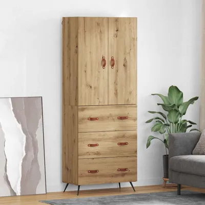 Zdjęcie produktu dla vidaXL Highboard Artisan dąb 69,5 x 34 x 180 cm Materiał drewnopochodny