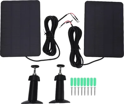 Produktbild von 2 Stück 10-W-Solarpanel passend für Ring-Sicherheitskamera Spotlight Cam Plus/Pro (Akku) Stick Up Cam/Pro Kabellos, wasserdicht, 360° verstellbar