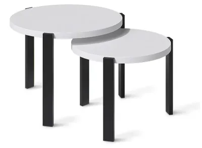 Obrázok produktu pre Súprava konferenčného stolíka Vicco Norin biely/čierna 60 x 60 cm, Model 61833