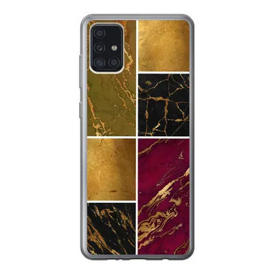 Produktbild von MuchoWow® Handyhülle Schutzhülle Hülle für Samsung Galaxy A52 5G Marmor - Gold - Schwarz - Rosa Silikon Softcase Handy Hülle - Umschlag