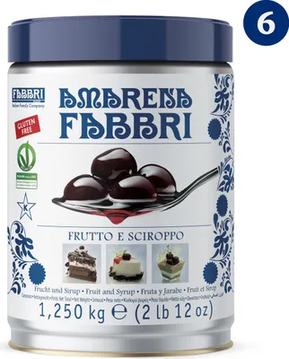 Produktbild von 6er-Set -Fabbri 1905 - Amarena Fabbri in der Dose 1,25kg