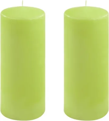 Obrázok produktu pre Sada stĺpových sviečok, 25 cm, Ø10 cm, svetlozelená, 2 ks