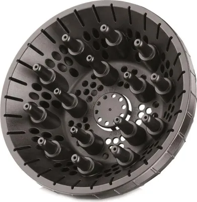 A close-up, studio shot of a hair dryer diffuser attachment.