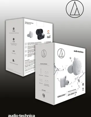 Produktbild von Audio-Technica ATH-SPORT7TW, Kabellos, 20 - 25000 Hz, Sport, 12,8 g, Kopfhörer, Schwarz