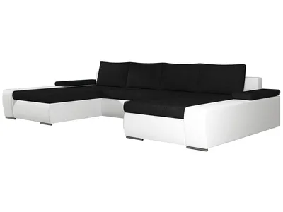Produktbild von NABBI Ecksofa U mit Zerlegung ein Lagerraum Melfi L / P - schwarz (Sawana 14)/ weiß (weich 17)