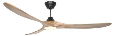 Immagine prodotto di Ventilatore da soffitto a risparmio energetico con luce LED e telecomando Eco Genuino-L 180 cm Nero opaco / Legno naturale