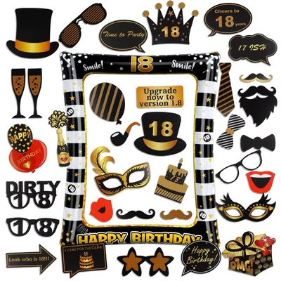 Image de 34 accessoires photo pour un 18e anniversaire et pour un photomaton