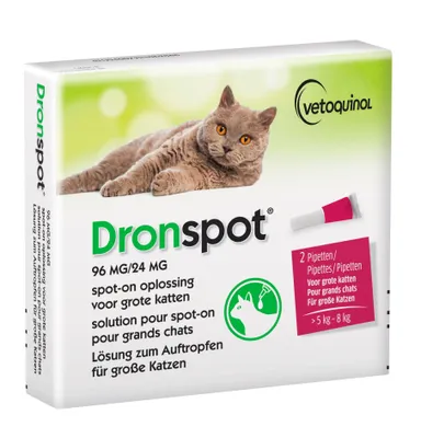 Produktbild von Wurmmittel Dronspot Katzen 5-8 kg professionelle effektive Entwurmung Durchfall Wurmkur Entwurmungsmittel Tropfen 2 Pipetten