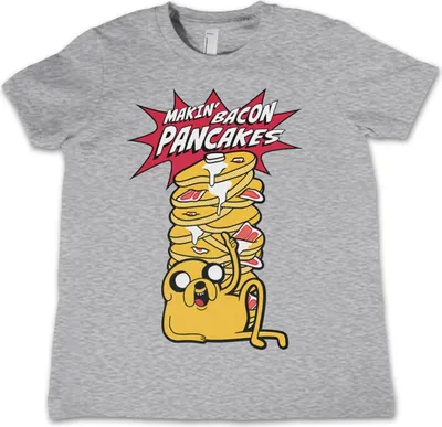 Produktbild von Makin' Bacon Pancakes Kids T-Shirt - 10Years-L - HeatherGrey