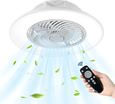 Obrázok produktu pre Stropný ventilátor s osvetlením, 36W moderné stropné svetlo s ventilátorom a diaľkovým ovládaním Ultra tiché neviditeľné LED stropné svetlo pre obývaciu izbu spálňu jedáleň - stmievateľné CEEDIR