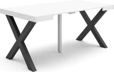 Immagine prodotto di TAPA Consolle allungabile, 160x90x73cm, Per 8 persone, Gambe in legno, Bianco