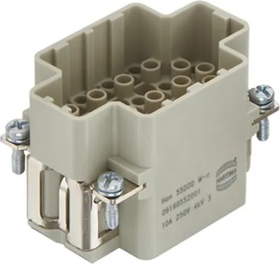 Immagine prodotto di HARTING Han 55DDD inserto maschio (M) connettore a crimpare, 55 poli + PE 250 V, 10 A - 1 pezzo