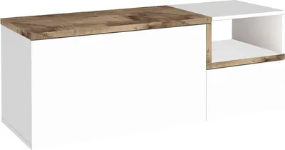 Produktbild von Eingangsmöbel Ddarmia, Moderner multifunktionaler Eingang, Mehrzweckschrank für Atrium, 100%  Italy, cm 120x40h54, Hochglanzweiß und Ahorn