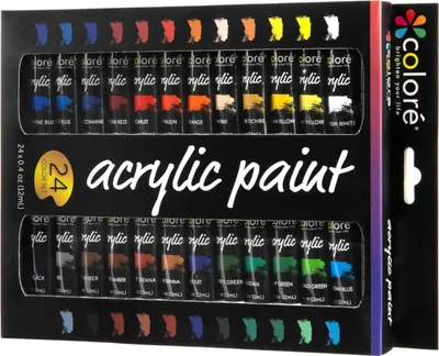 Obrázek produktu pro Akrylové Barvy V Tubě Profesionální Sada Většiny Barev 24 X 12 Ml