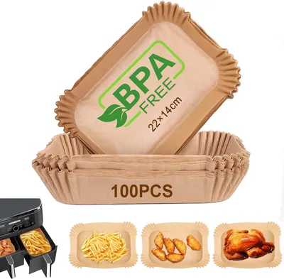 Obrázok produktu pre Pergamenový papier na fritovanie bez tuku, 100 kusov, 22 x 14 cm
