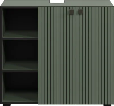 Produktbild von trendteam Bad Waschbeckenunterschrank Pure Bliss Grün Melamin B/H/T ca. 90/79/53 cm