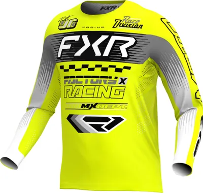 Produktbild von FXR Podium Gladiator Motocross Jersey, schwarz/weiß/gelb/grau, M