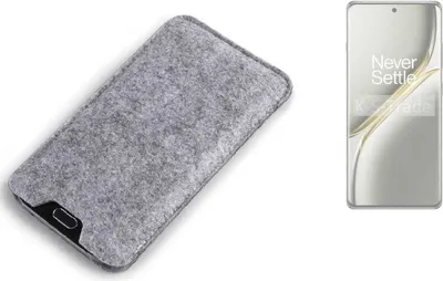 Produktbild von K-S-Trade Filz Handyhülle kompatibel mit OnePlus Ace 3 Pro Schutzhülle Filztasche Filz Tasche Case Sleeve Handy Hülle Filzhülle grau