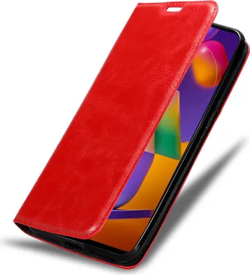 Immagine prodotto di Cadorabo custodia per Samsung Galaxy M31s custodia protettiva in rosso custodia per cellulare cover chiusura magnetica