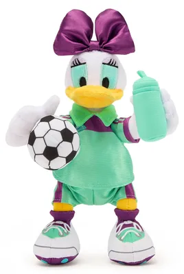 Produktbild von Disney Store Official, Daisy Duck, Mini Bean Bag Fußball-Kuscheltier, 23 cm – Daisy Duck Fußball
