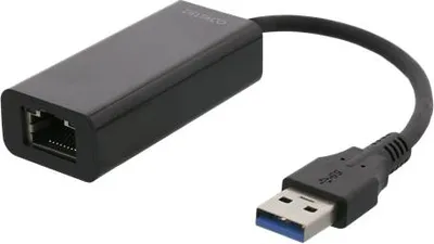 Obrázek produktu pro Deltaco USB3-GIGA5, Kabel, USB, Ethernet, 1000 Mbit/s, Černá
