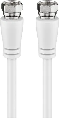 Produktbild von Goobay SAT Antennenkabel (class A, >85 dB), 2x geschirmt, 10 m, Weiß