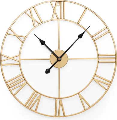 Produktbild von Yorbay Wanduhr 60cm Vintage-Wanduhr mit Römischen Ziffern, Leise ohne Ticken,Metall Wanduhr Große , Dekorative Wanduhr für Wohnzimmer Schlafzimmer