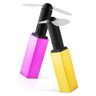 Produktbild von 2er Set Mini Handventilator Lippenstift Form Batteriebetrieben mit Trageschlaufe Hand Ventilator Taschenventilator