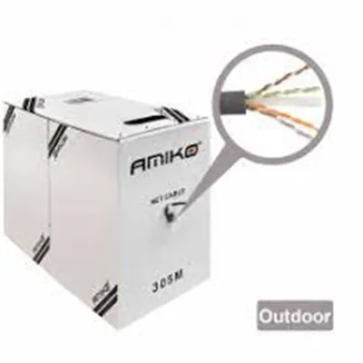 Obrázok produktu pre Kábel FTP DROT CAT.5e AMIKO OUTDOOR vonkajší čierny 1m
