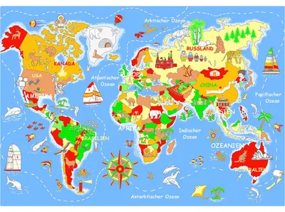 Produktbild von Spielteppich Welt 140 X 200 Cm Lernteppich
