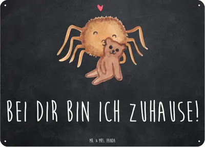 Produktbild von Mr. & Mrs. Panda tafel Spinne Agathe Teddy DIN A6 - Kreidetafel - Geschenk, Schild, Wandbild, Treue, Magnetschild, Videos, Freundschaft, Blechtafel, Türschild, Verliebt