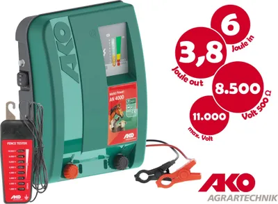 Produktbild von AKO Mobil Power AN4000 12V-Weidezaungerät, 3,8 Joule + Zaunprüfer