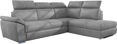 Produktbild von Großes Multifunktionssofa, Ecksofa, Ecksofa mit Schlaffunktion, Bettsofa mit Bettzeugablage, klassischer Stil, L-förmiges Sofa moderne Inneneinrichtung, Ottomane links oder rechts steinwandverstellbare Kopfstützen, hoher Nutzungskomfort  - Ecksofa DEMAR Hellgrau (Ottomane Rechts (Monolith 84)