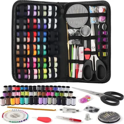 Produktbild von ASKSA Nähset mit 172 PCS Nähzubehör, Komplettes Nähzeug Nähkästchen, Nähkasten für Nähmaschine Erwachsene Mädchen