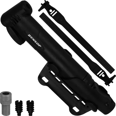 Produktbild von Dunlop Mini Fahrradluftpumpe schwarz inkl. Adapter Luftpumpe Minipumpe Fahrrad Pumpe Ballpumpe Miniluftpumpe