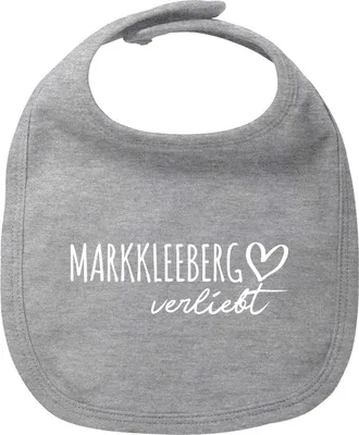 Produktbild von Huuraa Baby Lätzchen Markkleeberg verliebt Heather Grey Klettverschluss  Baumwolle Latz Geschenkidee