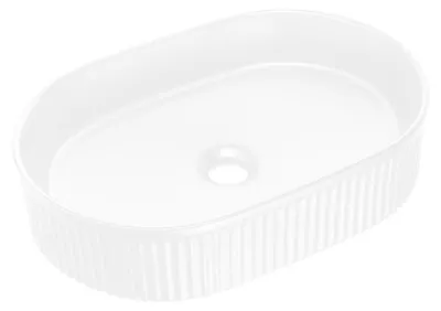 Immagine prodotto di Lavabo da appoggio ovale 48x33 cm in Vetroceramica bianca lucida