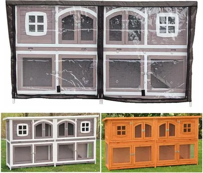 Produktbild von Schutzhülle für Hasenstall Murmel – Sichtfolie & Belüftung – 215 × 53 × 105 cm