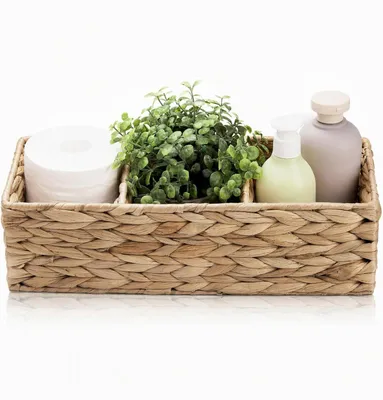 Imagen del producto de Cesta de almacenamiento hecha de agua, con dimensiones de 36 x 15 x 10 cm, con 3 compartimentos, ideal para organizar