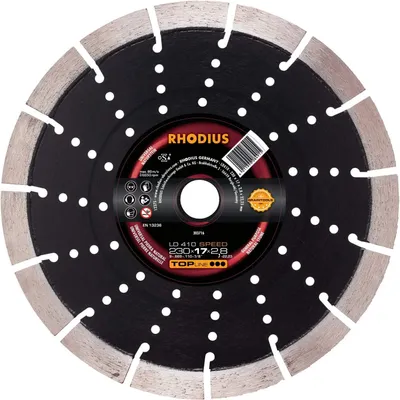Produktbild von Rhodius 303716 LD410 SPEED Diamond cutting disc Diameter 230 mm Bore diameter 22.23 mm Natural stone 1 pc(s)