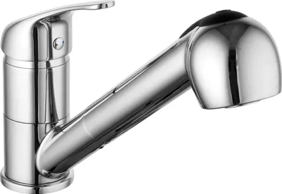 Produktbild von sanicomfort Küchenarmatur ROM Chrom – Spültischarmatur mit herausziehbarer Geschirrbrause & Einhebelmischer – Wasserhahn Küche 2 Strahlarten, 360° schwenkbar, Hochdruck Armatur