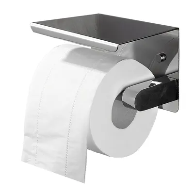 Produktbild von Toilettenpapierhalter, Klopapierhalter, Papierhalter, Klorollenhalter, Rollenhalter, Halter für Bad & WC, Metall, Silber Retoo