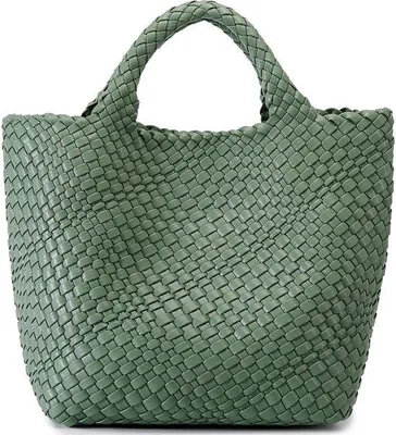 Obrázok produktu pre Veľká cestovná taška z mäkkého prírodného materiálu, béžovo-pruhovaná