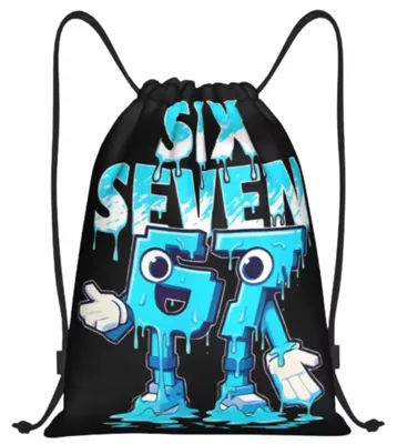 Obrázek produktu pro Sáček na přezůvky do školy & na sport - SIX SEVEN 67 Print - Lehký - Černý s modrou