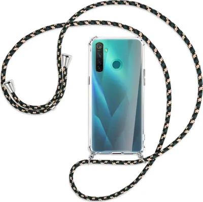 Produktbild von Handykette Backcover-Schutzhülle mit Band (Metall silberfarben) für Realme 5 Pro - camouflage